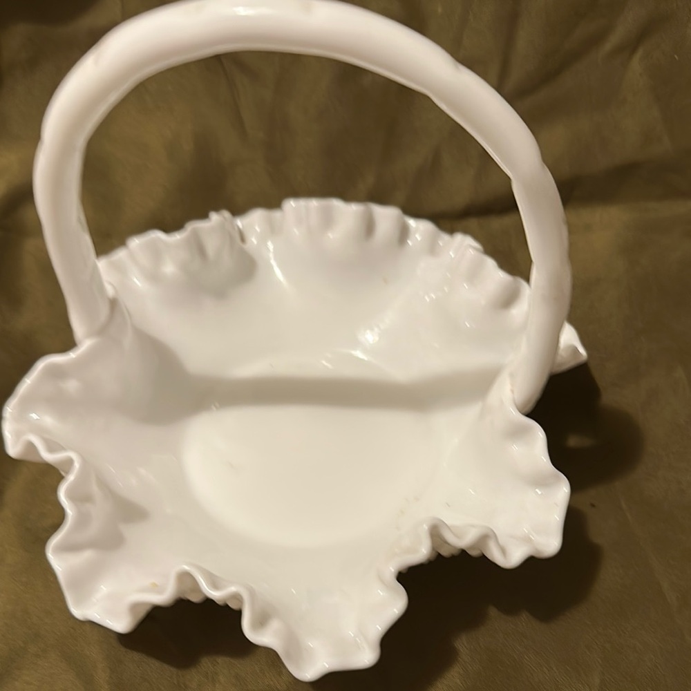 Elegant White Ceramic Basket